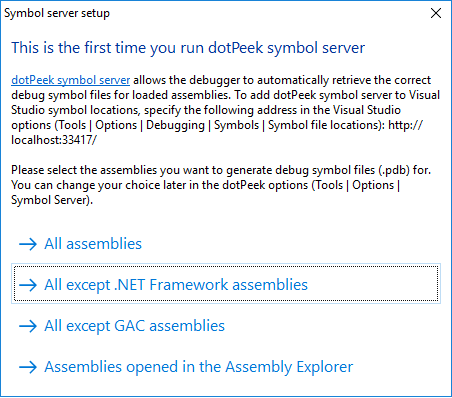 dotPeek sumbol server setup