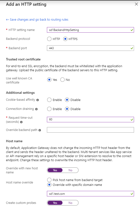 Azure Application Gateway creation step - routing rule http backend setting #1