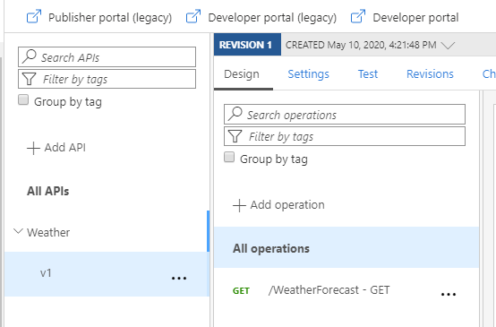 API Management operations no modifications