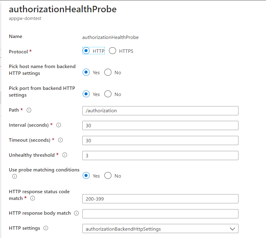 AppGateway - Authorization HealthProbe