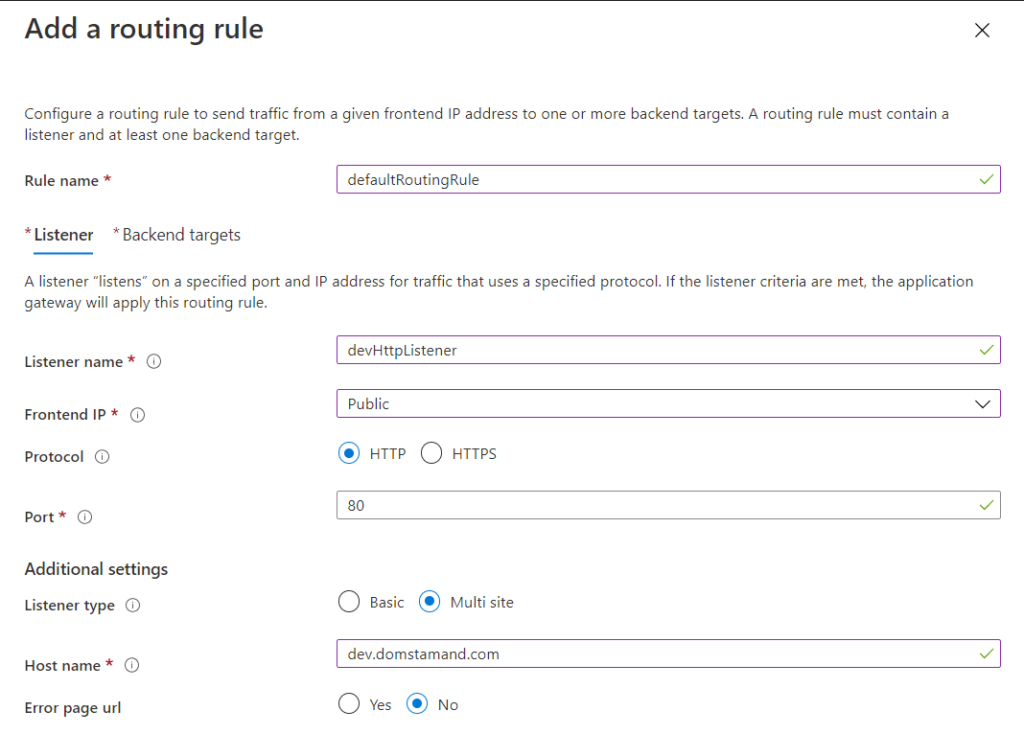 AppGateway - Azure - AddRoutingRule - Listener