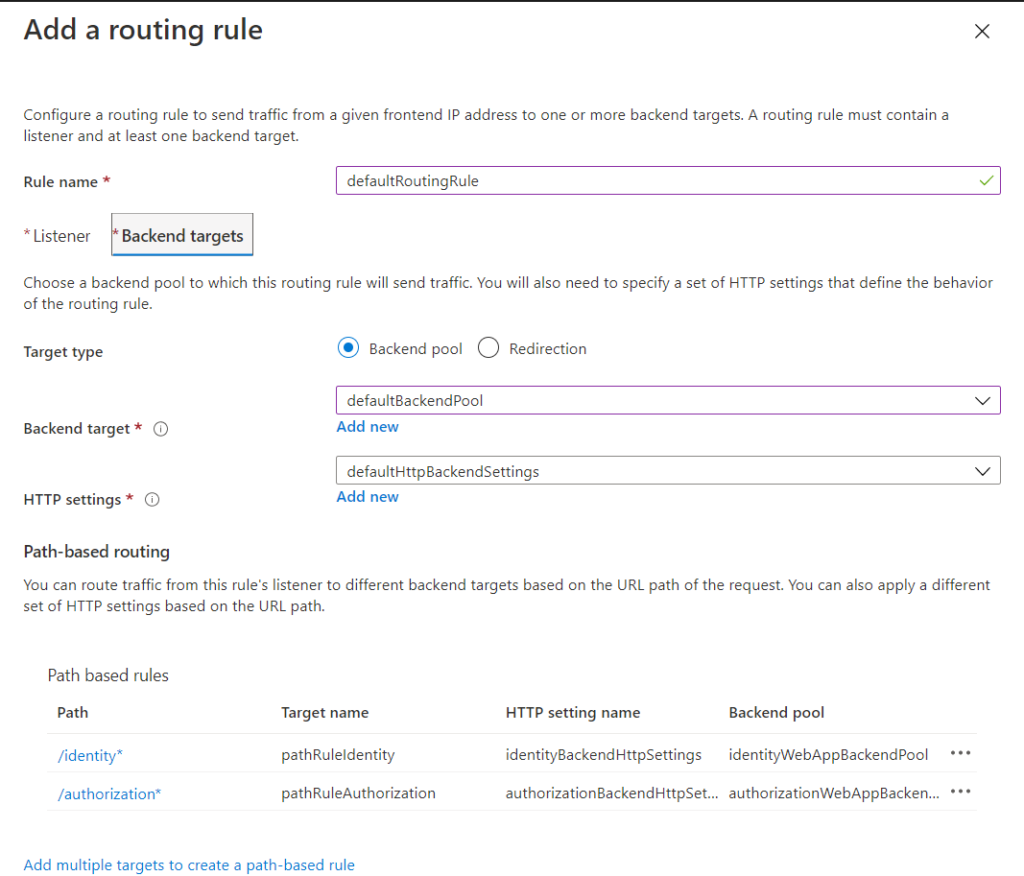 AppGateway - Azure - AddRoutingRule - Targets