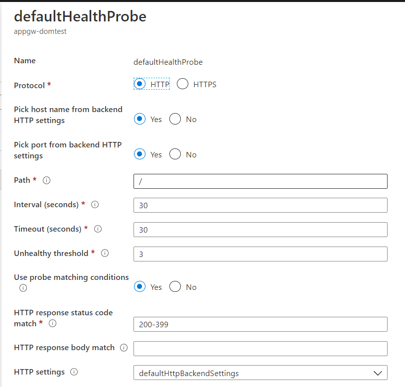 AppGateway - Default HealthProbe