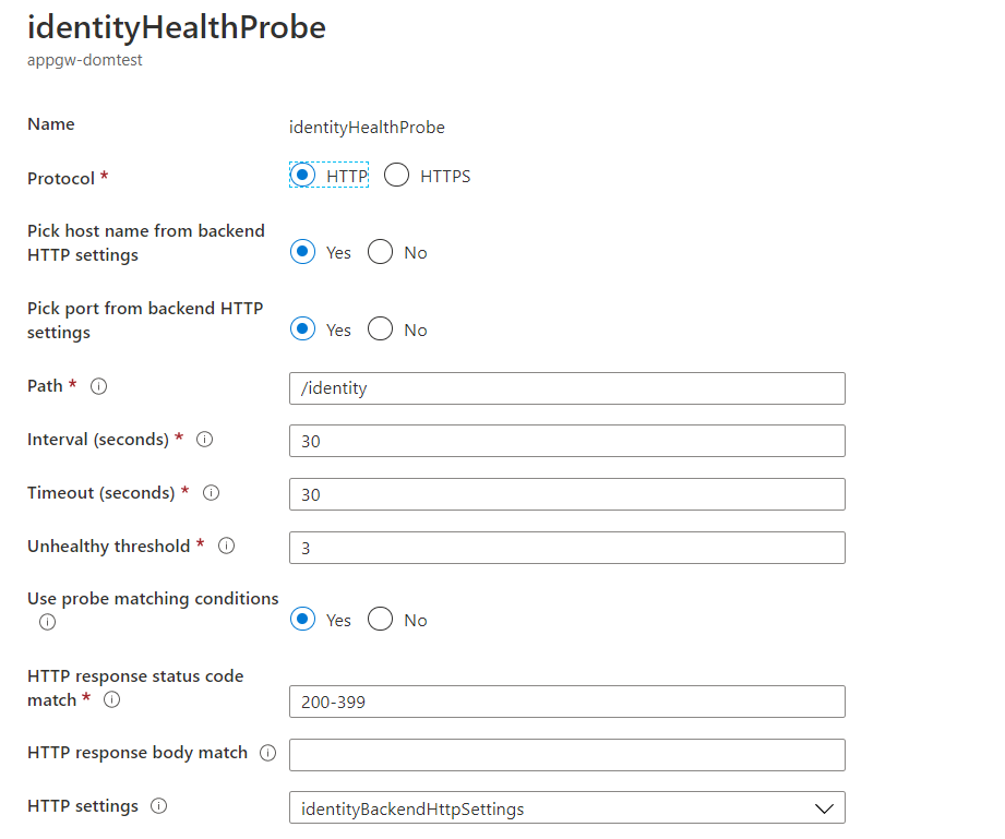 AppGateway - Identity HealthProbe